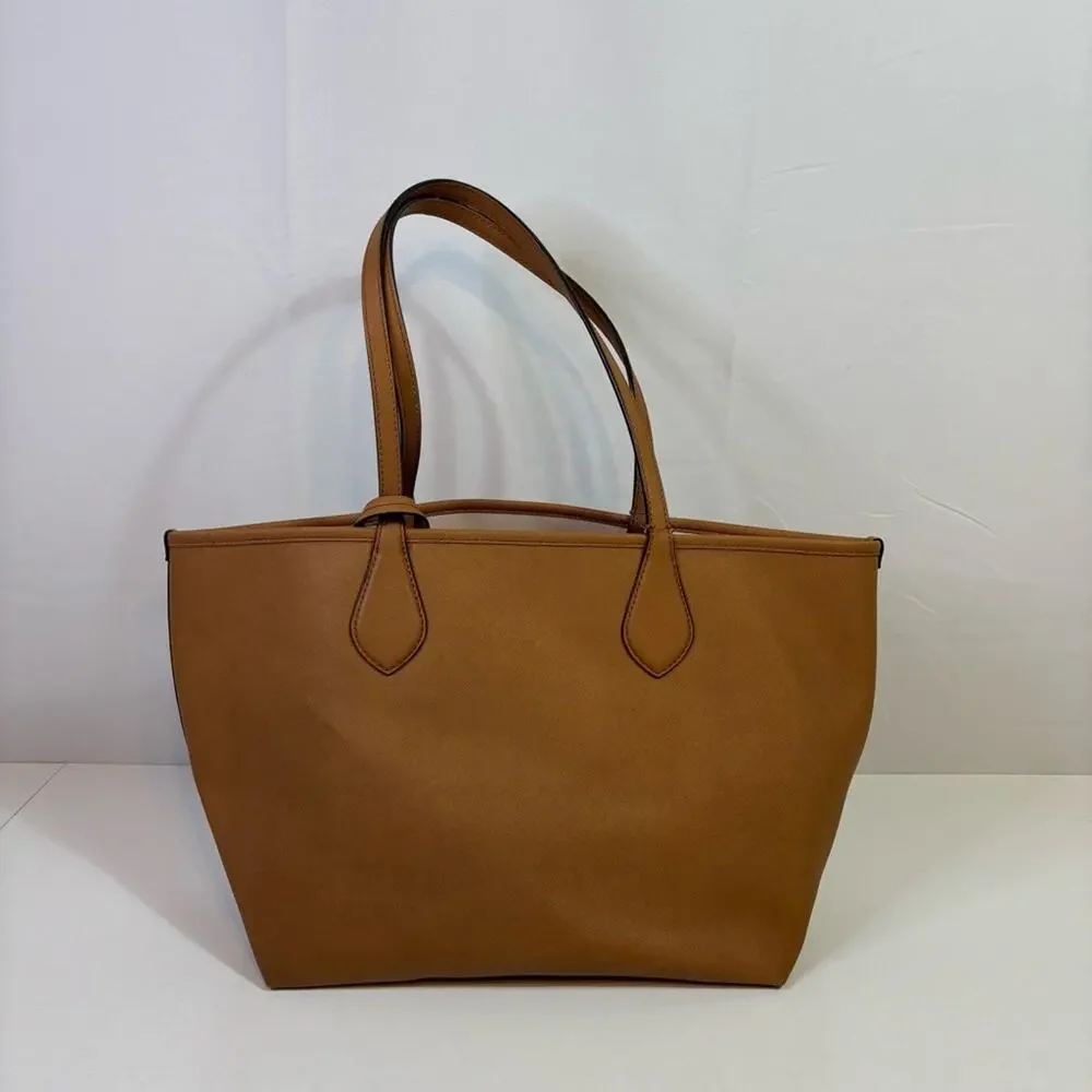 Michael Kors Tote Bag With Zip Clutch Saige Reversible Medium Shoulder Bag - Picture 5 of 9